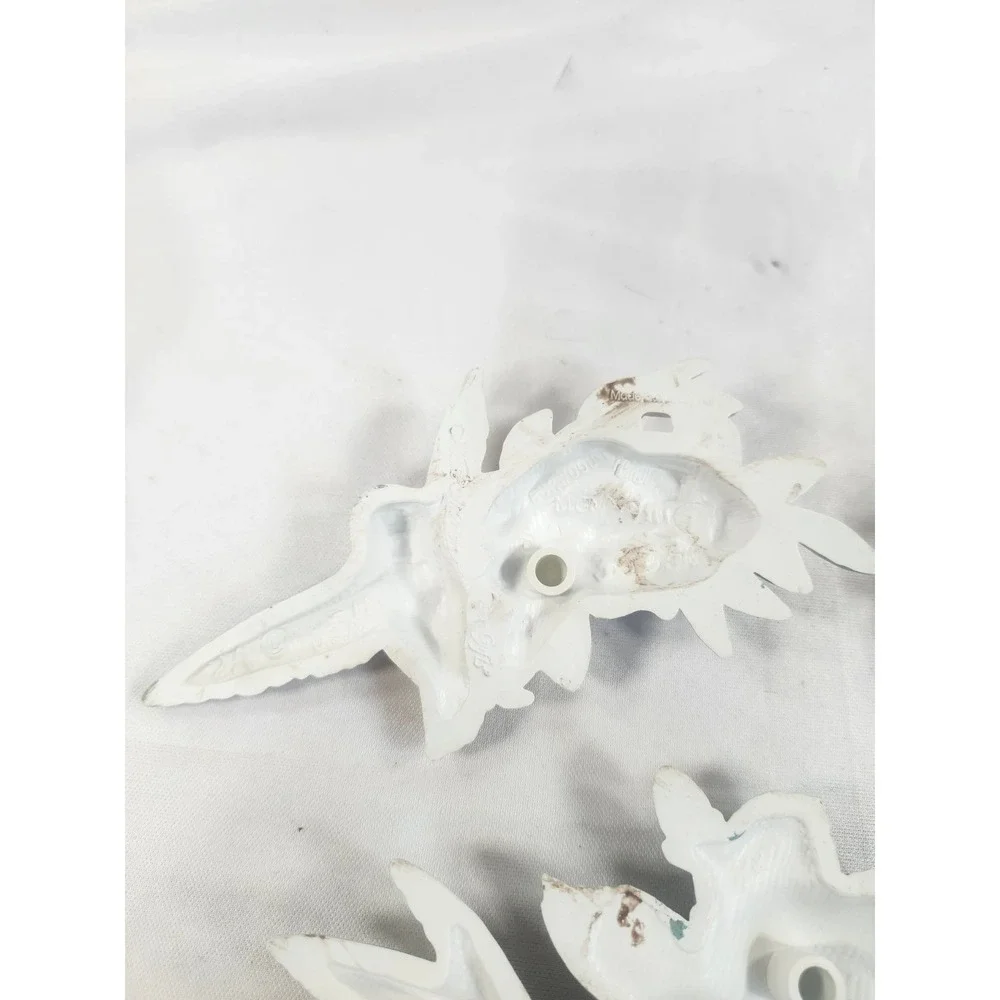 Vintage Burwood Hummingbird Floral Wall Plaques Set of 3 Pink White 1993 3303